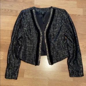 FINAL SALE INC Black & White Tweed Jacket Small